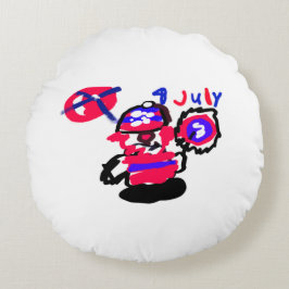 4 juli-fest rund kudde