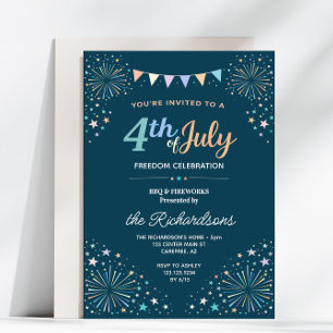 4 juli Festiv Familj BBQ-fest Inbjudningar