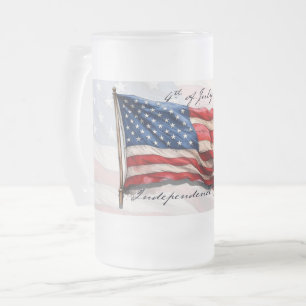 4 juli – Fira med USA:s flagga Frostat Ölglas
