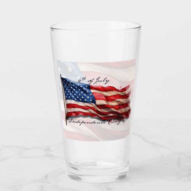 4 juli – Fira med USA:s flagga Glaskopp (Framsida)