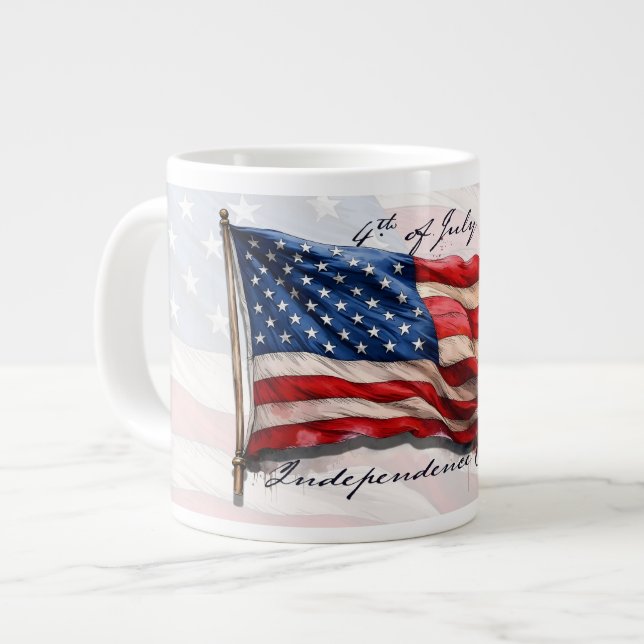 4 juli – Fira med USA:s flagga Jumbo Mugg (Framsida vänster)