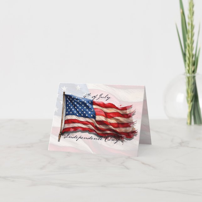 4 juli – Fira med USA:s flagga Kort (Framsida)