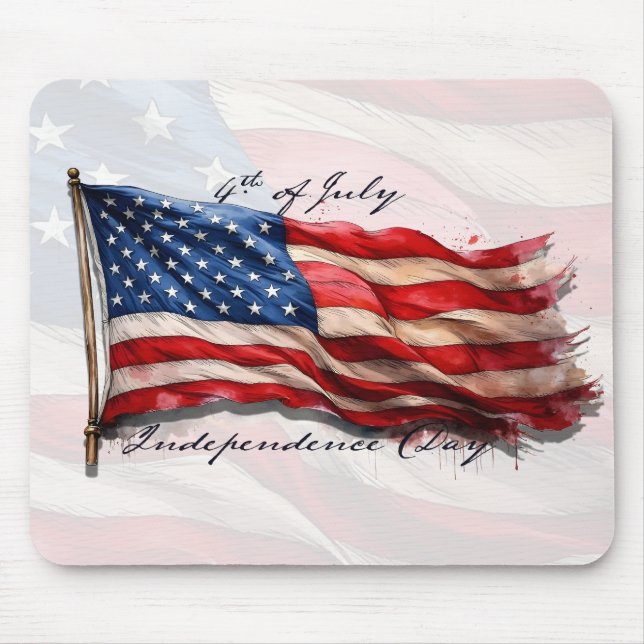 4 juli – Fira med USA:s flagga Musmatta (Framsidan)