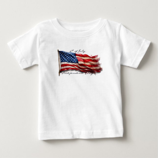 4 juli – Fira med USA:s flagga T Shirt (Framsida)