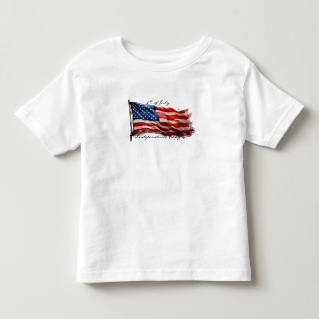 4 juli – Fira med USA:s flagga T Shirt (Framsida)