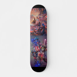 4 juli firande abstrakt digital konst färg mini skateboard bräda 18,5 cm