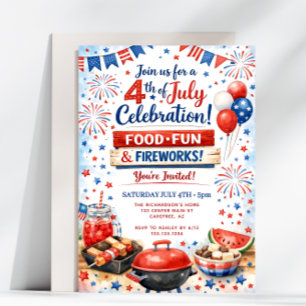 4 juli firande familj BBQ-fest Inbjudningar
