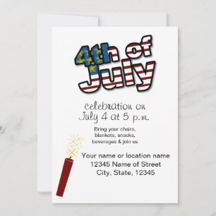4 juli Firande Party Inbjudningar