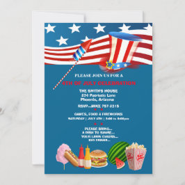 4 juli Firande Patriotic Party Inbjudningar