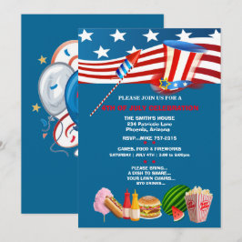 4 juli Firande Patriotic Party Inbjudningar