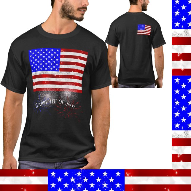 4 juli Firande-USA flagga T Shirt (Skapare uppladdad)