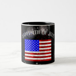 4 juli-firande - USA-flagga Två-Tonad Mugg