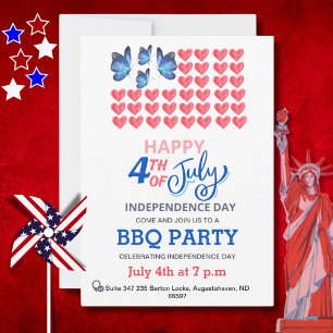 4 juli Fireworks America Flagga BBQ Red White B Julkort