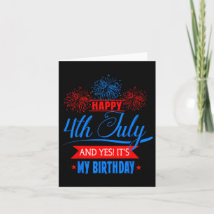 4 juli Fireworks Birthday USA Patrio Kort