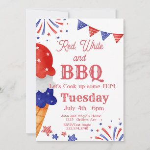 4 juli, Fireworks, Ice Cream Inbjudningar