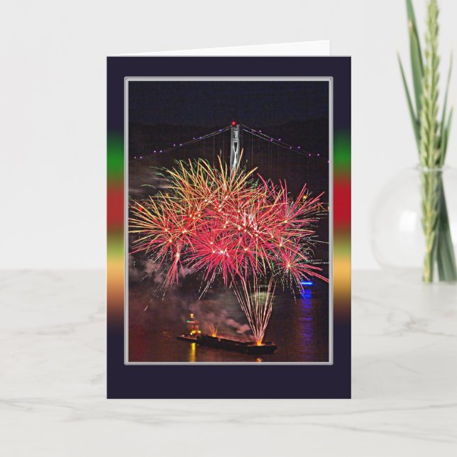4 juli Fireworks Kort (Framsida)
