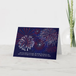 4 juli Fireworks National Anthem Helgkort