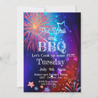 4 juli, Fireworks, Oberoende Day Inbjudningar