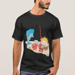 4 juli-fisk i färgen av den amerikanska flaggan t shirt