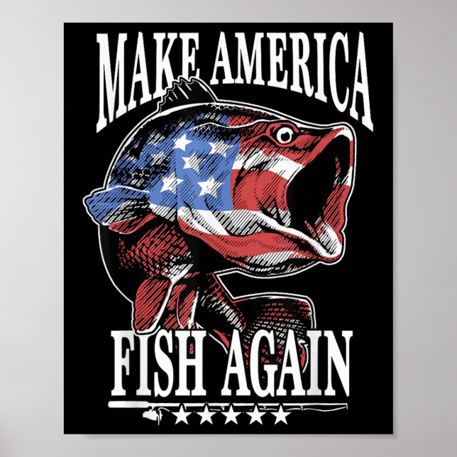 4 juli-fiske _ Gör Amerika fiskar igen USA Poster (Framsidan)