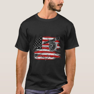 4 juli Fiske USA Flagga Mal Fiske Patriotisk T Shirt