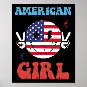 4 juli flicka leende fred flagga amerikanska flick poster