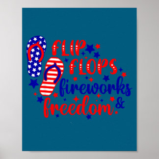 4 juli flip flops fyrverkerier & frihet poster