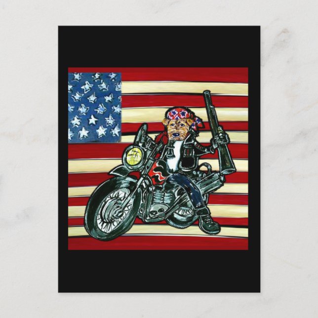 4 juli - Född att vara vild Airedale Vykort (Framsida)