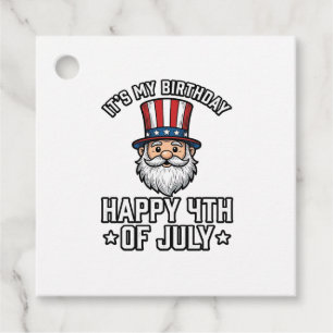 4 juli Födelsedags Tomte Patriotisk Shirt Design_ Gåvor Etiketter