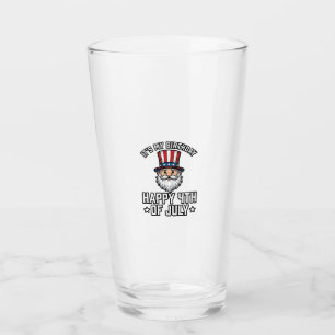 4 juli Födelsedags Tomte Patriotisk Shirt Design_ Glaskopp