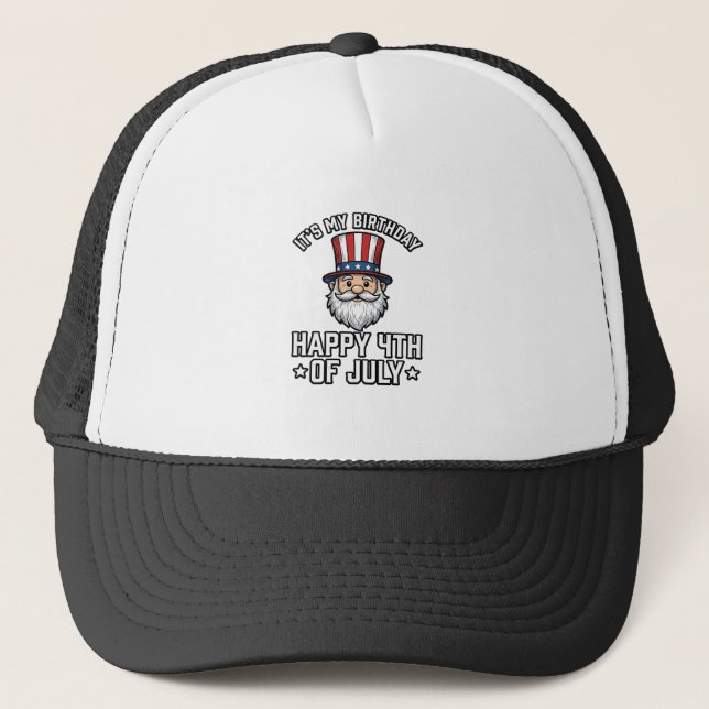 4 juli Födelsedags Tomte Patriotisk Shirt Design_ Keps (Framsida)
