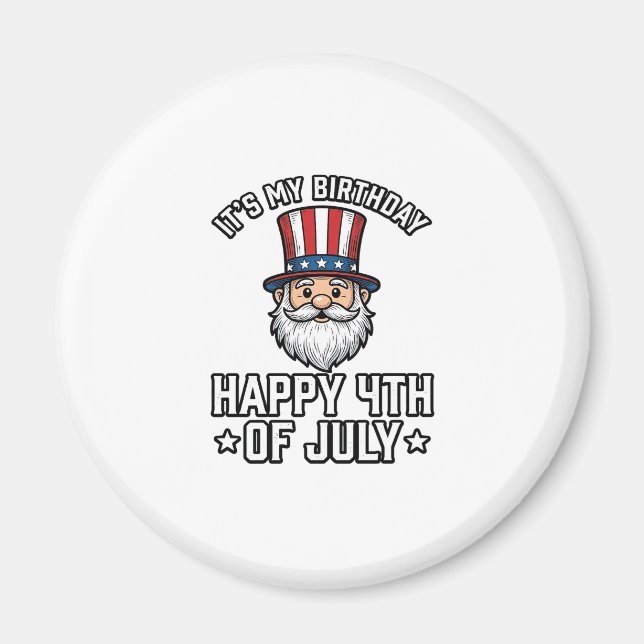 4 juli Födelsedags Tomte Patriotisk Shirt Design_ Magnet (Framsidan)