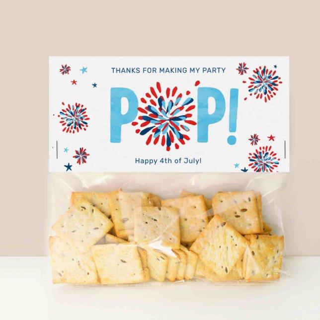 4 juli Födelsedagsfest Treat Bag Toppers Placeringskort (4th of July birthday party bag topper)