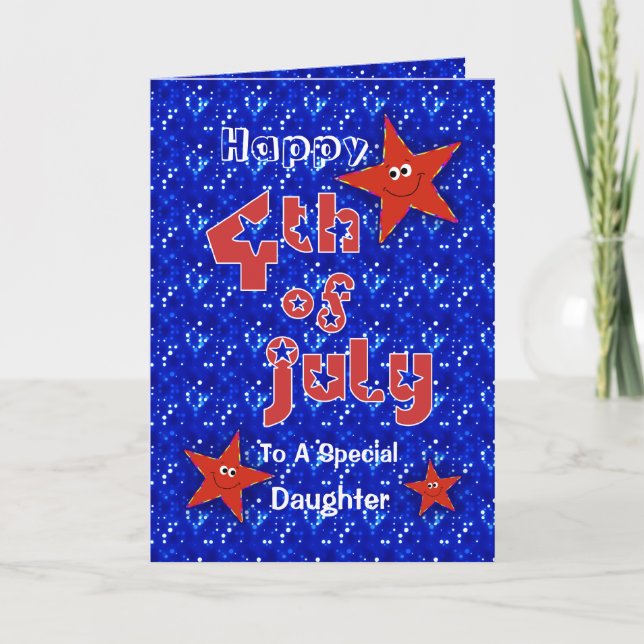 4 juli för dotter kort (Framsida)