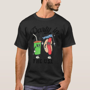 4 juli för Hotdog Party i USA T Shirt