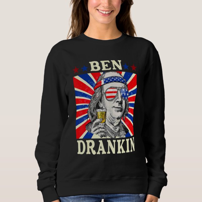 4 juli för män Ben Drankin T Shirt (Framsida)