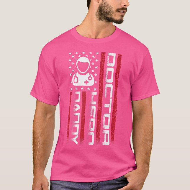 4 juli. Förenta staterna Flagga Pappa Fars dag T Shirt (Framsida)