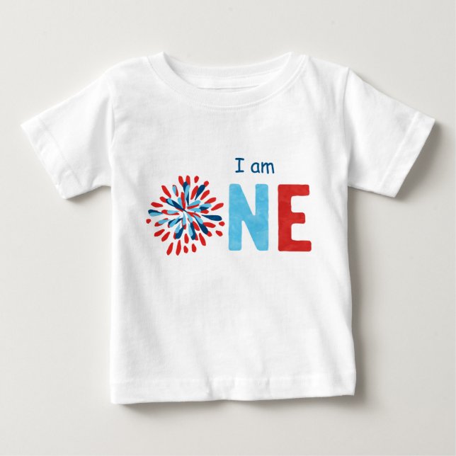 4 juli Första födelsedagen Baby T-Shirt (Framsida)