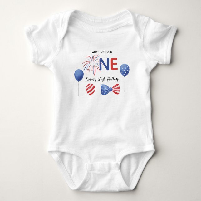 4 juli Första födelsedagsfest T Shirt (Framsida)