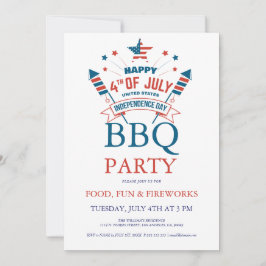 4 juli fyrverkeri BQ-fest inbjudan