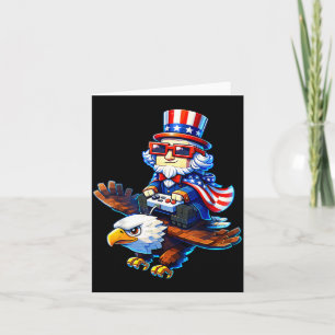 4 juli Gamer Patriotisk Farbror Sam Retro Pixel Kort