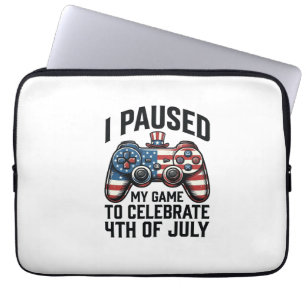 4 juli Gamer Patriotisk TV-spel Tröja_1 Laptop Fodral