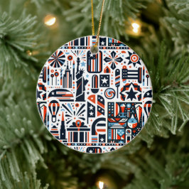 4 juli Generativt Mönster Julgransprydnad Keramik