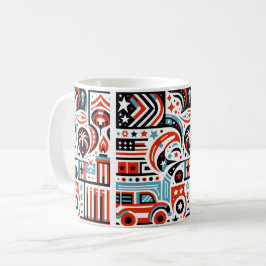 4 juli Generativt Mönster Kaffemugg