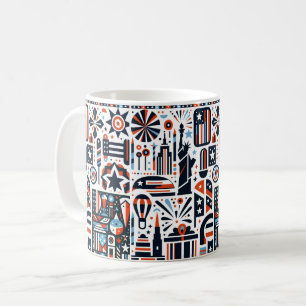 4 juli Generativt Mönster Kaffemugg