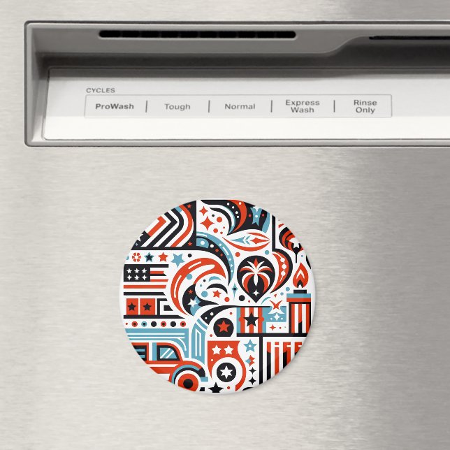 4 juli Generativt Mönster Magnet (In Situ (Dishwasher))