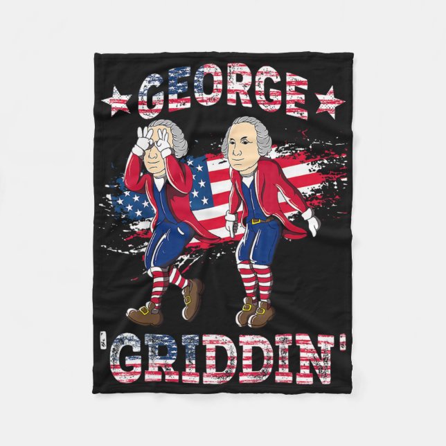 4 juli George Washington Griddy George Griddi Fleecefilt (Framsidan)