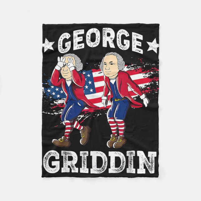 4 juli George Washington Griddy George Griddi Fleecefilt (Framsidan)