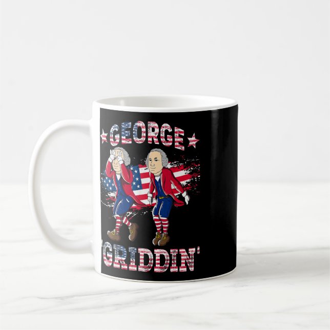 4 juli George Washington Griddy George Griddi Kaffemugg (Vänster)