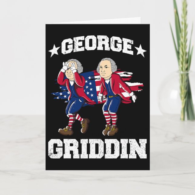 4 juli George Washington Griddy George Griddi Kort (Framsida)